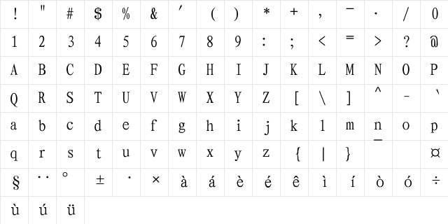 FangSong_GB2312 Regular Character Map