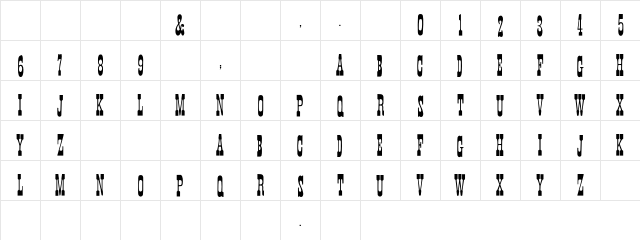 Faroest Regular Character Map Faroest Regular Character Map