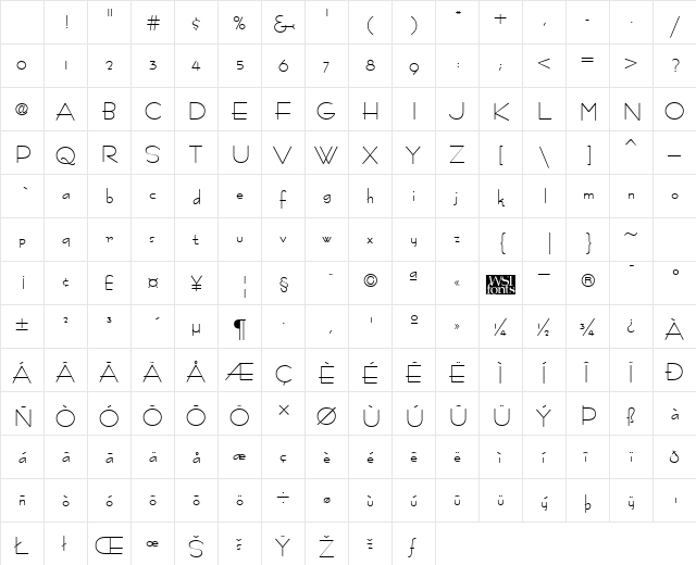 FastracFashion Regular Character Map FastracFashion Regular Character Map