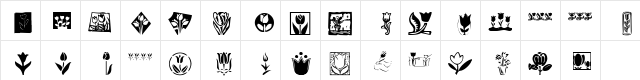 KR Tulips Regular Character Map