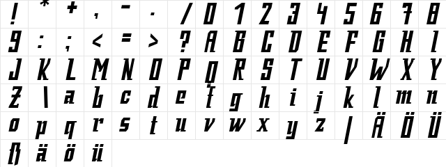 Fatman Bold Character Map Fatman Bold Character Map