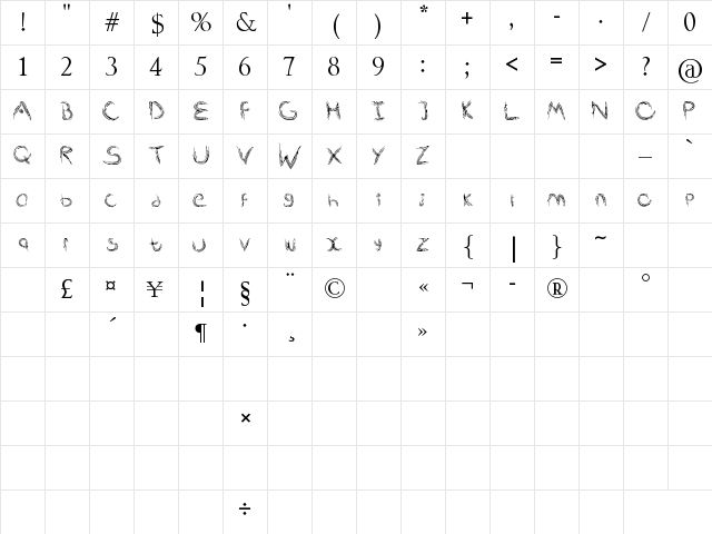 Favicon Regular Character Map