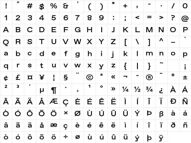 Favorit Std Med SemExp Regular Character Map Favorit Std Med SemExp Regular Character Map