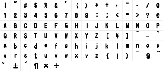 FCEFu`r[ Regular Character Map FCEFu`r[ Regular Character Map