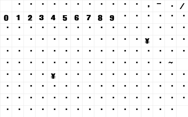 FC8 Regular Character Map FC8 Regular Character Map