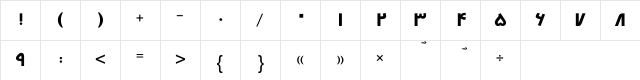 FDK_aban Regular Character Map