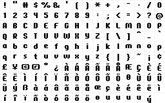 FFF Corporate Rounded Bold Regular Character Map FFF Corporate Rounded Bold Regular Character Map
