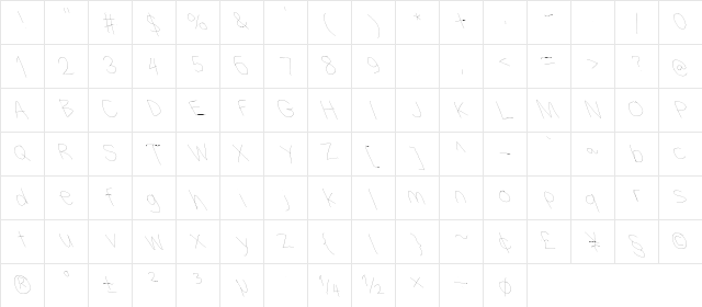 Filament Serie One Character Map Filament Serie One Character Map