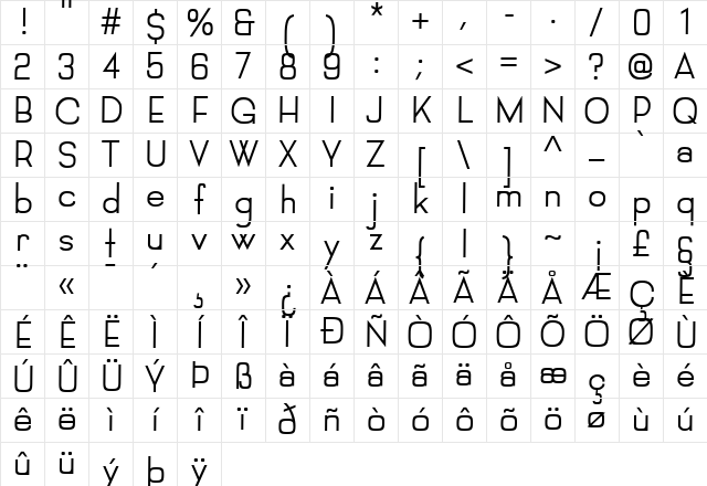 FilipiFont Regular Character Map