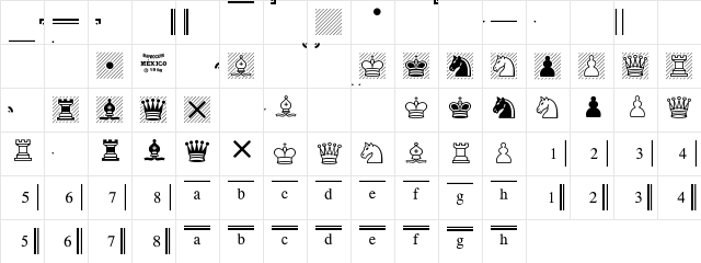 Chess Merida Regular Character Map