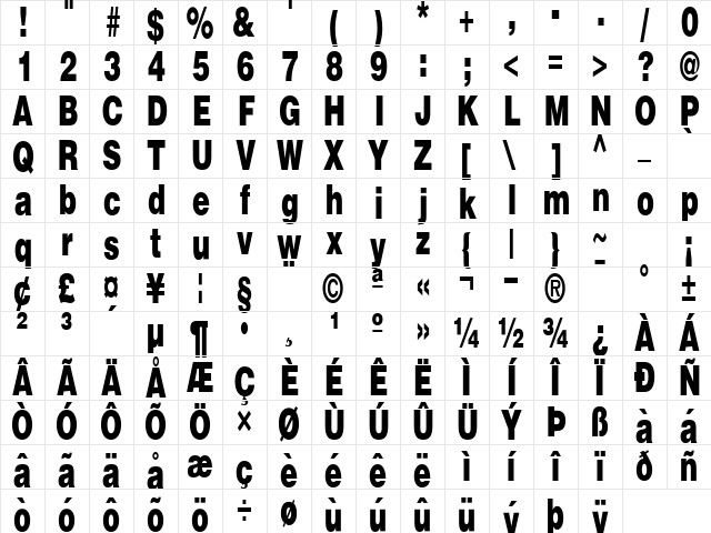 Fire Regular Character Map