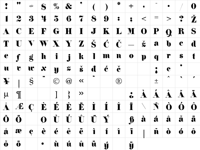 Firenze Regular Character Map
