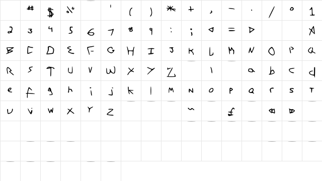 FirstFont Medium Character Map FirstFont Medium Character Map