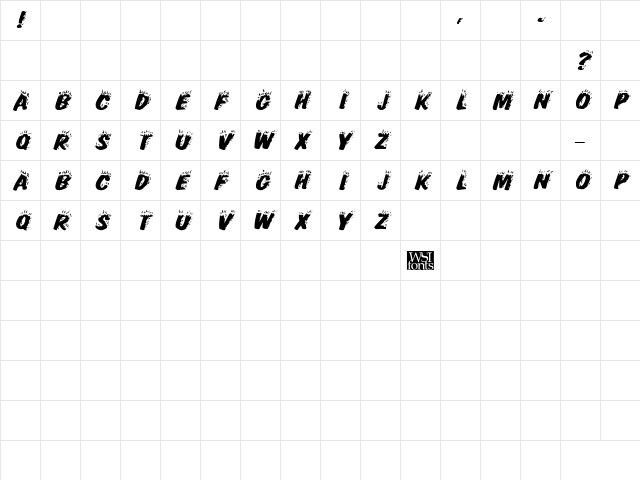 FlamingDisplayCapsHvy Italic Character Map