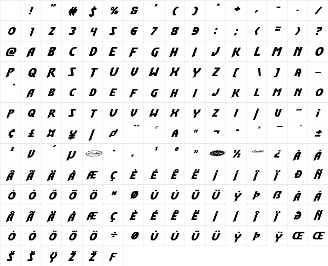 Flash Rogers Expanded Italic Expanded Italic Character Map Flash Rogers Expanded Italic Expanded Italic Character Map