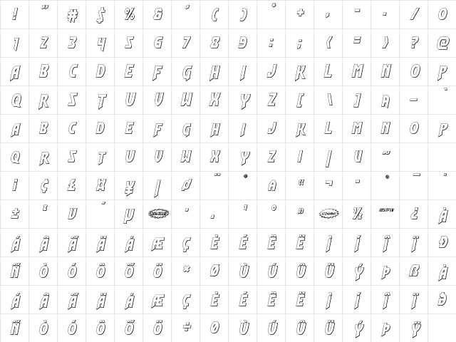 Flash Rogers Outline Outline Character Map