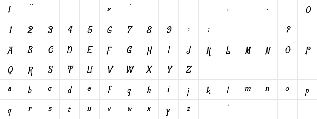 Flemish Regular Character Map