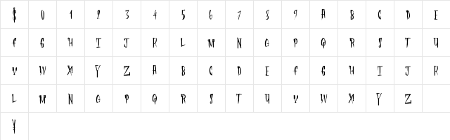 FleshDigster Regular Character Map FleshDigster Regular Character Map