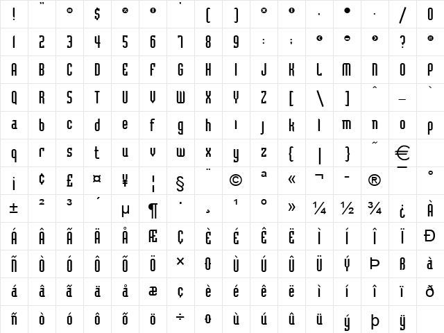 Flintstone Normal Character Map