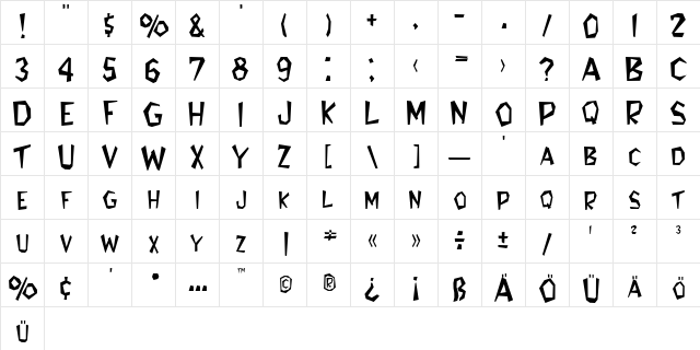 Flintstone Normal Character Map