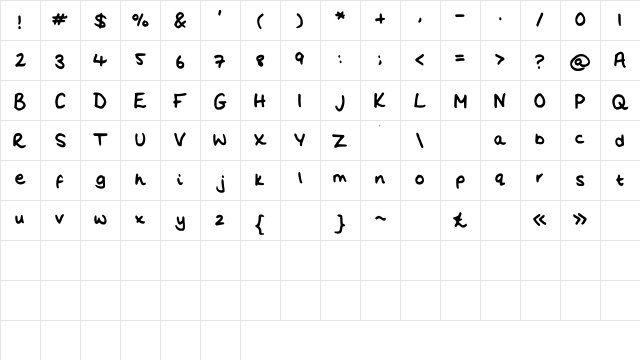 Flo__s_Handwriting Medium Character Map