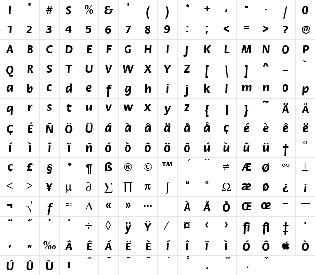 FloraICG Bold Character Map FloraICG Bold Character Map