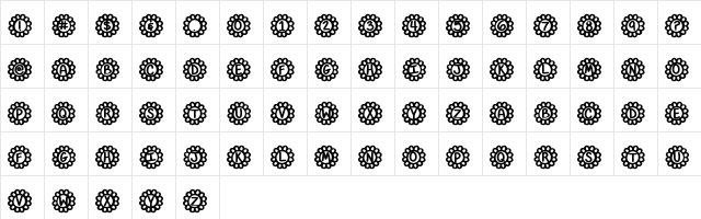 FlowerPower Medium Character Map FlowerPower Medium Character Map