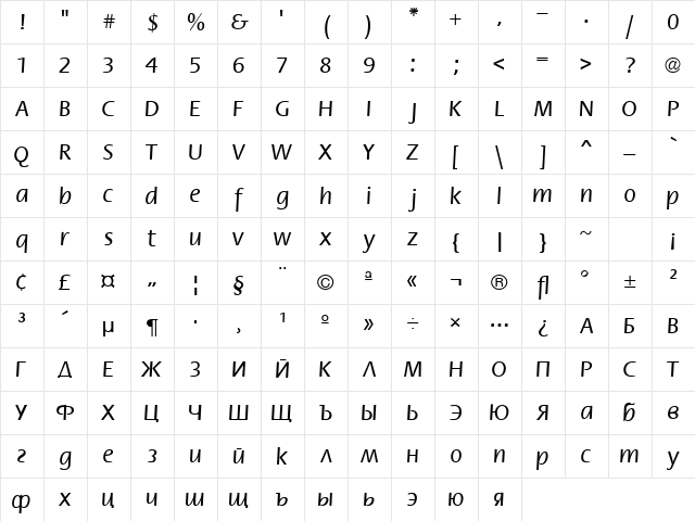 Flower Regular Character Map Flower Regular Character Map