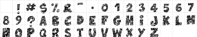 Flowers Power Nega Regular Character Map Flowers Power Nega Regular Character Map