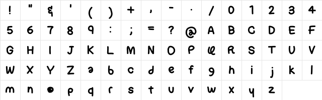 Flubber Medium Character Map