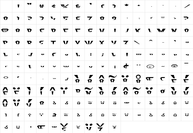 Fluoride Beings Regular Character Map Fluoride Beings Regular Character Map