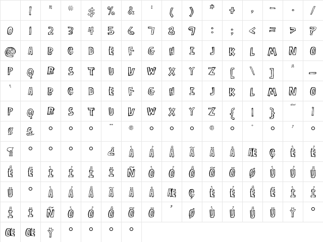 Flyerfonts Corrosion Character Map