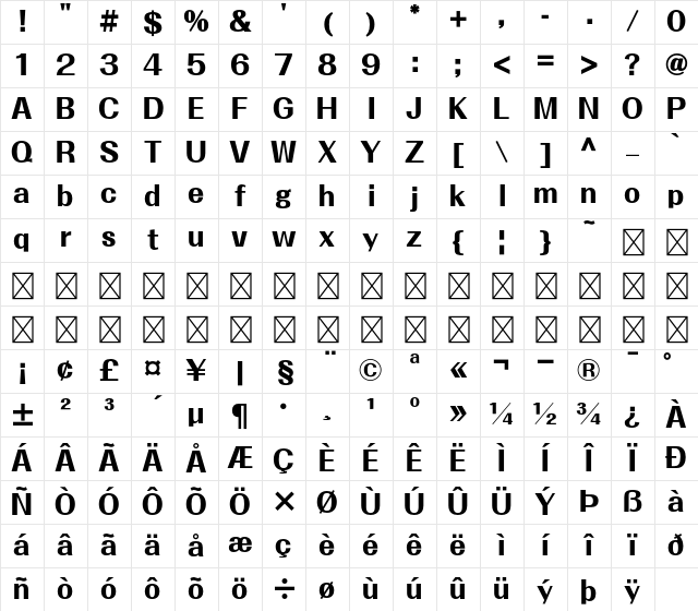 A-OTF Folk Pro H Character Map