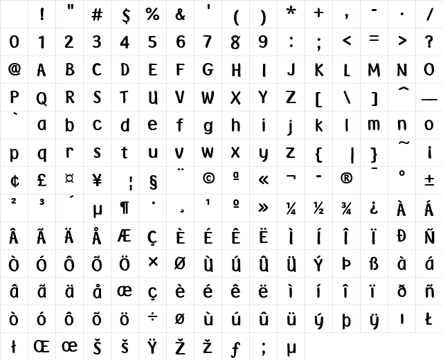 Fontoon Regular Character Map Fontoon Regular Character Map