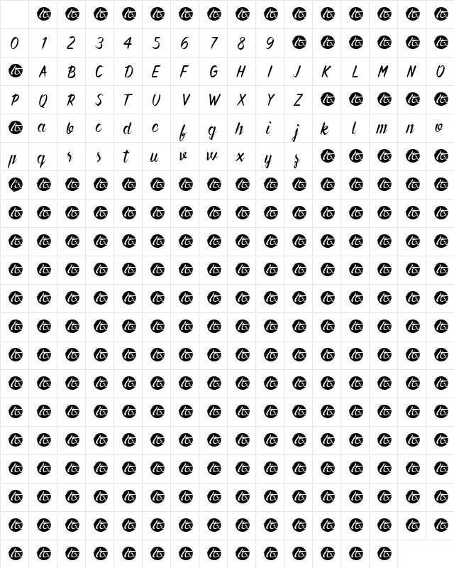 Forever Brush Script Regular Character Map Forever Brush Script Regular Character Map