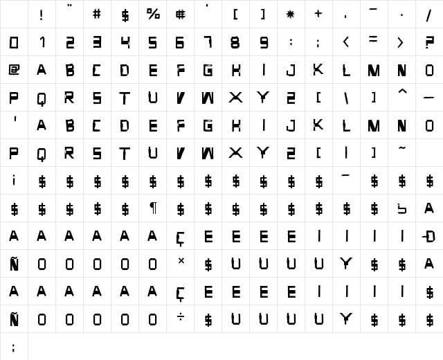 Forgotten Junk Regular Character Map Forgotten Junk Regular Character Map