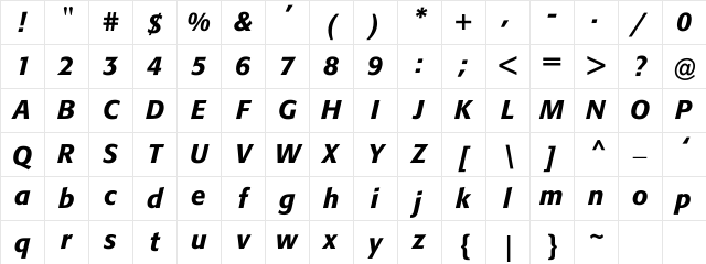 FormatMediumItalic Regular Character Map FormatMediumItalic Regular Character Map