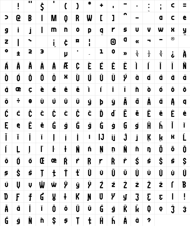 Fortzilla Regular Character Map Fortzilla Regular Character Map