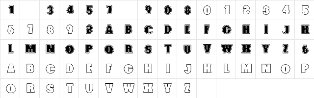Foxxy Outline Outline Character Map Foxxy Outline Outline Character Map