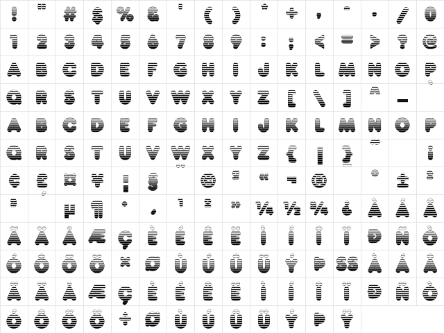Frankfurter Venetian Regular Character Map Frankfurter Venetian Regular Character Map