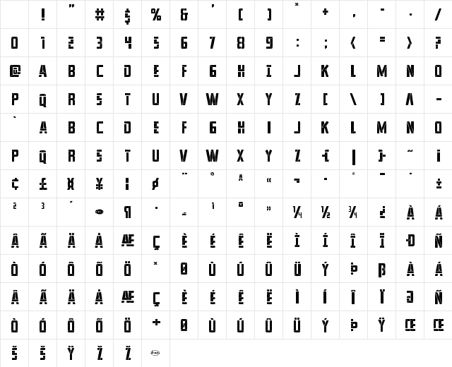 Frank-n-Plank Regular Character Map Frank-n-Plank Regular Character Map