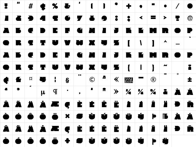 Frantic Regular Character Map