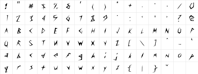 Freedom Regular Character Map