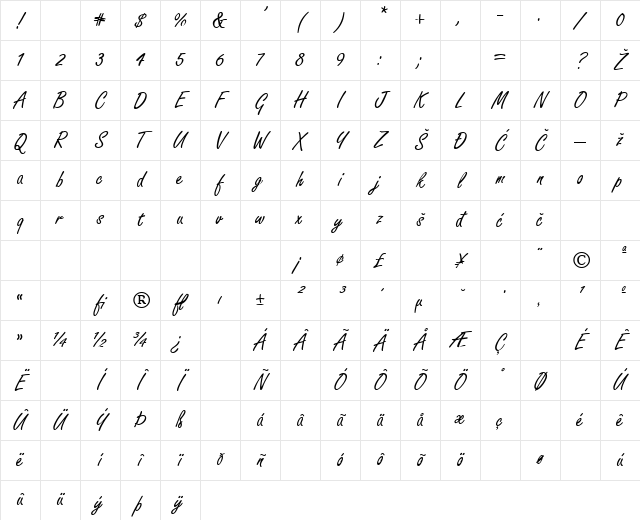 Freeport Regular Character Map Freeport Regular Character Map