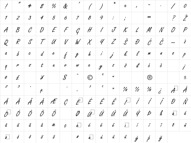 Freeport Regular Character Map Freeport Regular Character Map