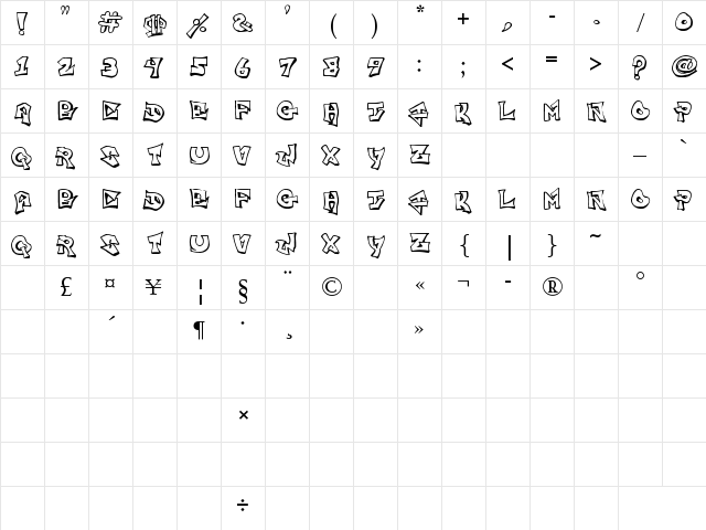 Freight Train Gangsta Regular Character Map Freight Train Gangsta Regular Character Map