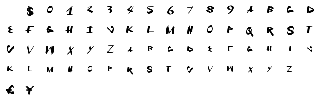 FreshTrack Regular Character Map
