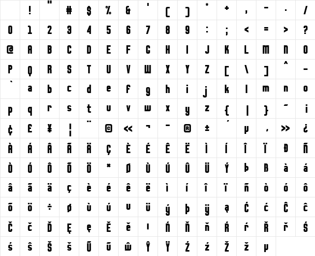 Fresko Regular Character Map Fresko Regular Character Map