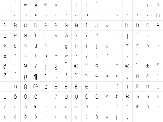 Frie Regular Character Map Frie Regular Character Map