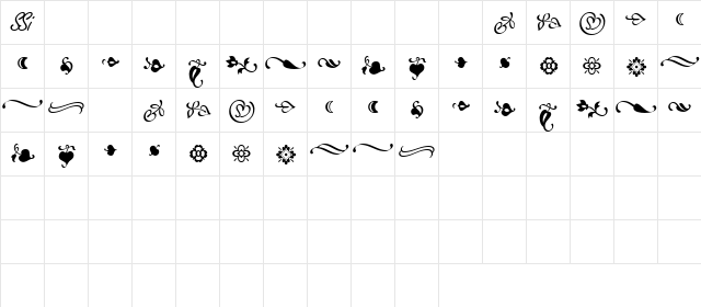 AtlantixOrnamentsSSi Regular Character Map